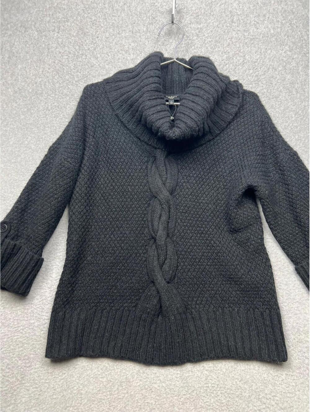 Talbots Chunky Thick Knit Sweater Ribbed Cable Turtleneck Wool Alpaca Petites S - Picture 2 of 11